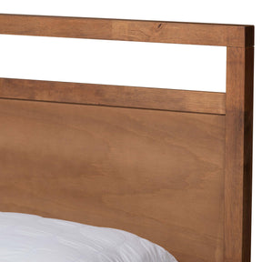Baxton Studio Saffron Modern And Contemporary Walnut Brown Finished Wood Full Size 4-Drawer Platform Storage Bed - MG0068-Walnut-4DW-Full-Bed