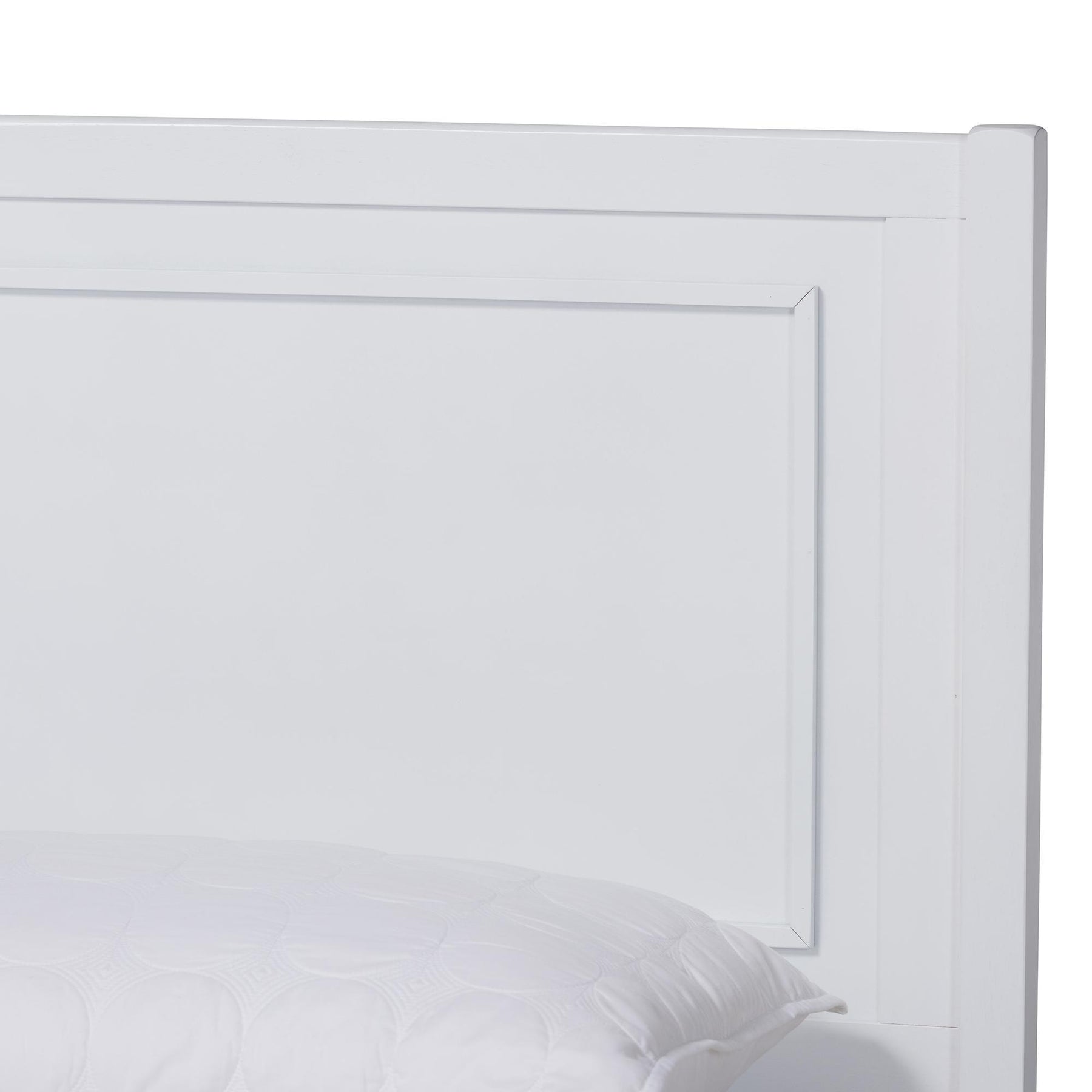 Baxton Studio Daniella Modern And Contemporary White Finished Wood Queen Size Platform Bed - MG0076-White-Queen Bed