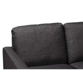Baxton Studio Miles Modern And Contemporary Charcoal Fabric Upholstered Sectional Sofa With Left Facing Chaise - LSG941-1-Charcoal-LFC SF