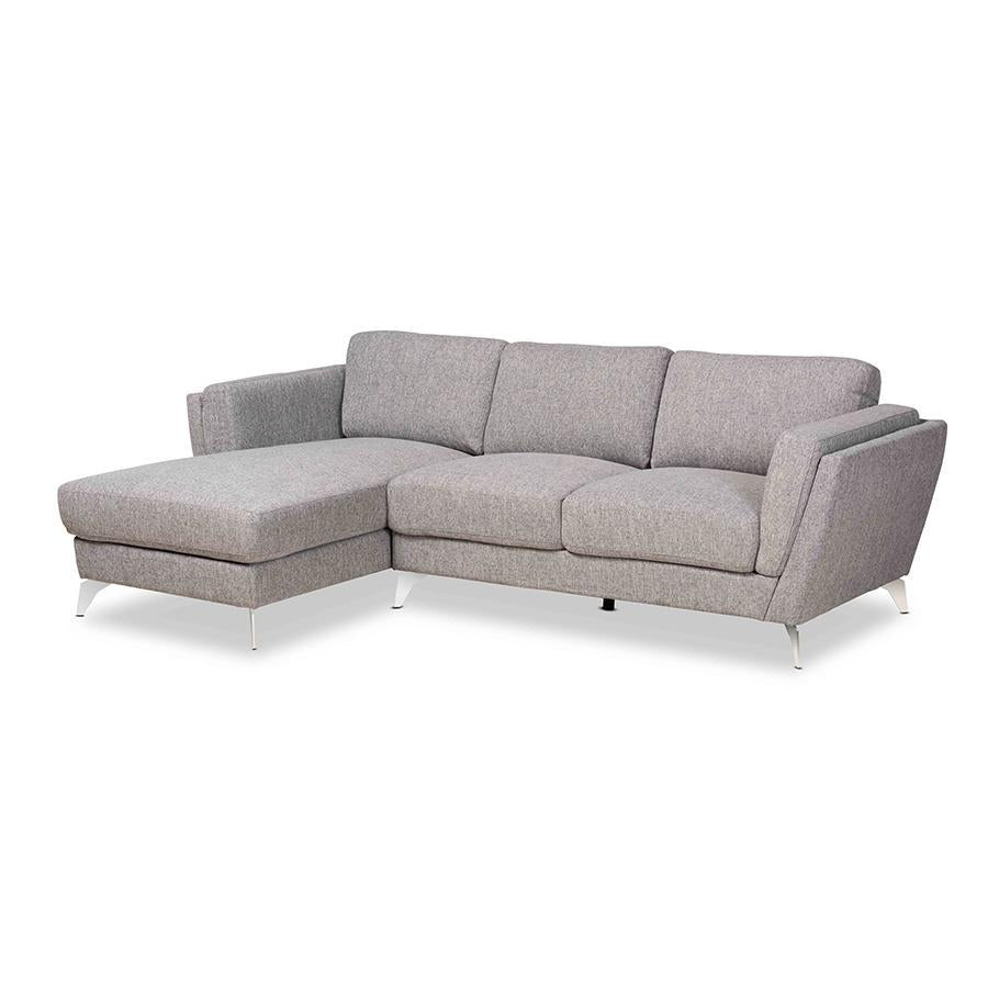 Baxton Studio Mirian Modern And Contemporary Grey Fabric Upholstered Sectional Sofa With Left Facing Chaise - LSG816L-Grey-LFC SF
