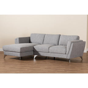 Baxton Studio Mirian Modern And Contemporary Grey Fabric Upholstered Sectional Sofa With Left Facing Chaise - LSG816L-Grey-LFC SF