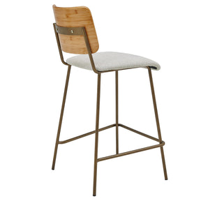 Leshia KD Fabric Bamboo Counter Stool (Set of 2) by New Pacific Direct - 1160029