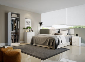Manhattan Comfort Chelsea 1.0 - 27.55 inch Wide Double Hanging Closet in White-Minimal & Modern