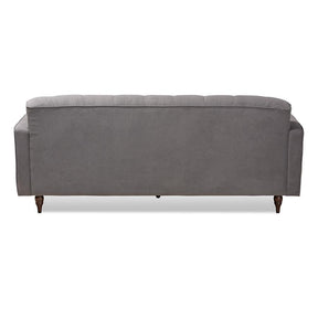 Baxton Studio Farley Modern And Contemporary Transitional Grey Fabric Upholstered And Dark Brown Finished Wood Sofa - RDS-S0016-3S-Grey/Wenge-SF