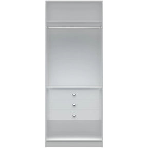 Manhattan Comfort Chelsea 2.0 - 35.43 inch Wide Basic Wardrobe Closet 2 with 3 Drawers in White-Minimal & Modern