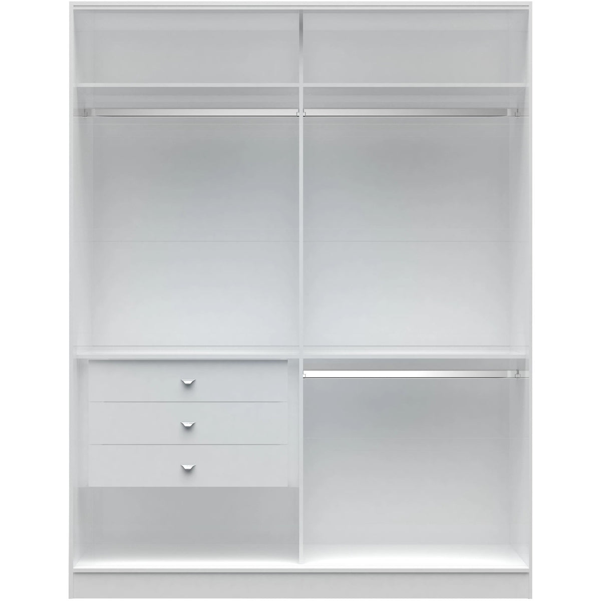 Manhattan Comfort Chelsea 2.0 - 70.07 inch Wide Double Basic Wardrobe with 3 Drawers in White-Minimal & Modern