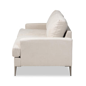 Baxton Studio Davidson Modern And Contemporary Beige Fabric Upholstered Sofa - 3132A-Cream-Sofa