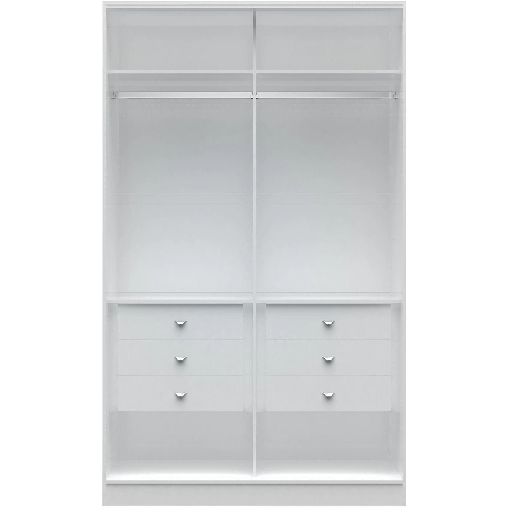 Manhattan Comfort Chelsea 1.0 - 54.33 inch Wide He/She Wardrobe with 6 Drawers in White-Minimal & Modern