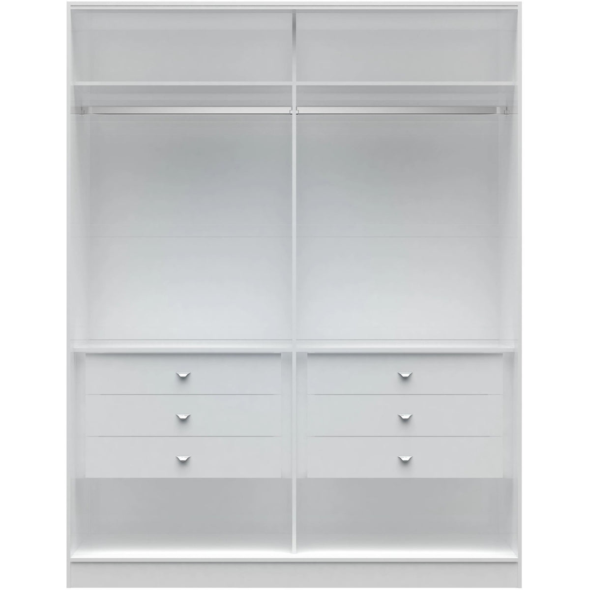 Manhattan Comfort Chelsea 2.0 - 70.07 inch Wide He/She Wardrobe with 6 Drawers in White-Minimal & Modern