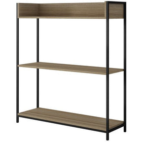 Manhattan Comfort  Ellis 36.61" Bookcase 2.0 with 3 Shelves in Dark Oak and BlackManhattan Comfort-Display Shelves- - 1