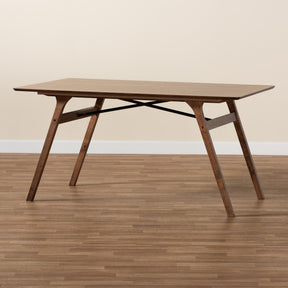 Baxton Studio Saxton Mid-Century Modern Transitional Walnut Brown Finished Wood Dining Table - RDT347-Walnut-DT