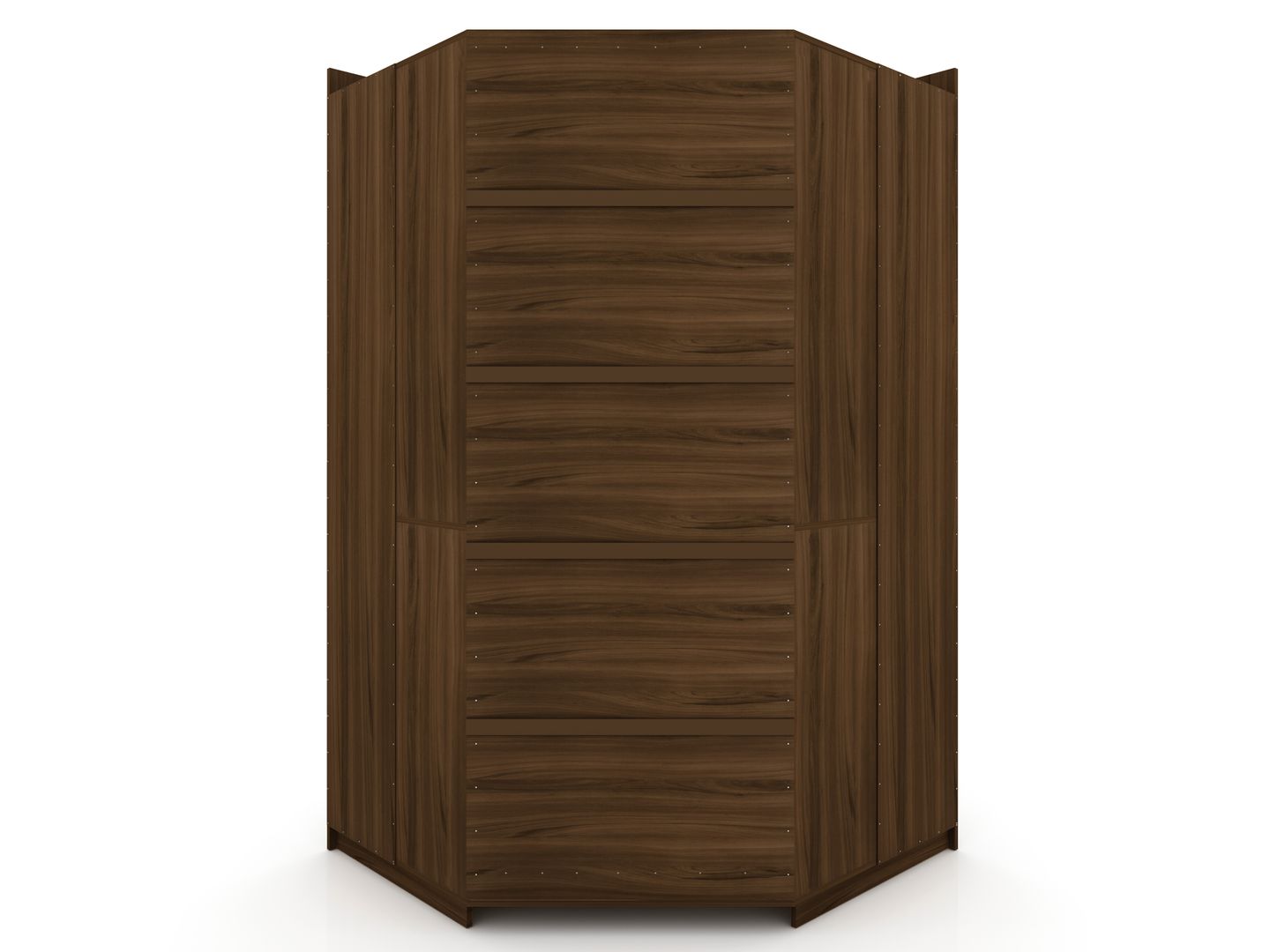Manhattan Comfort Mulberry 2.0 Semi Open 3 Sectional Modern Wardrobe Corner Closet with 4 Drawers - Set of 3 in Brown