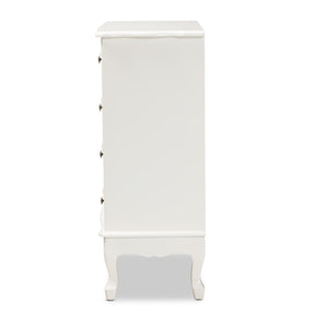 Baxton Studio Callen Classic And Traditional White Finished Wood 4-Drawer Storage Cabinet - JY18B026-White-4DW-Cabinet
