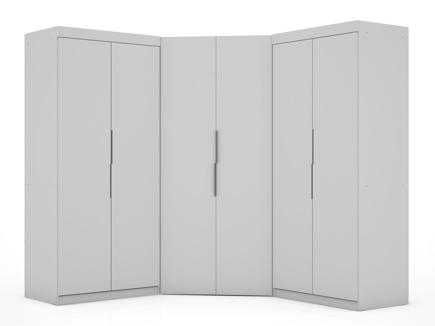 Manhattan Comfort Mulberry 3.0 Sectional Modern Wardrobe Corner Closet with 4 Drawers - Set of 3 in WhiteManhattan Comfort-Armoires and Wardrobes - - 1