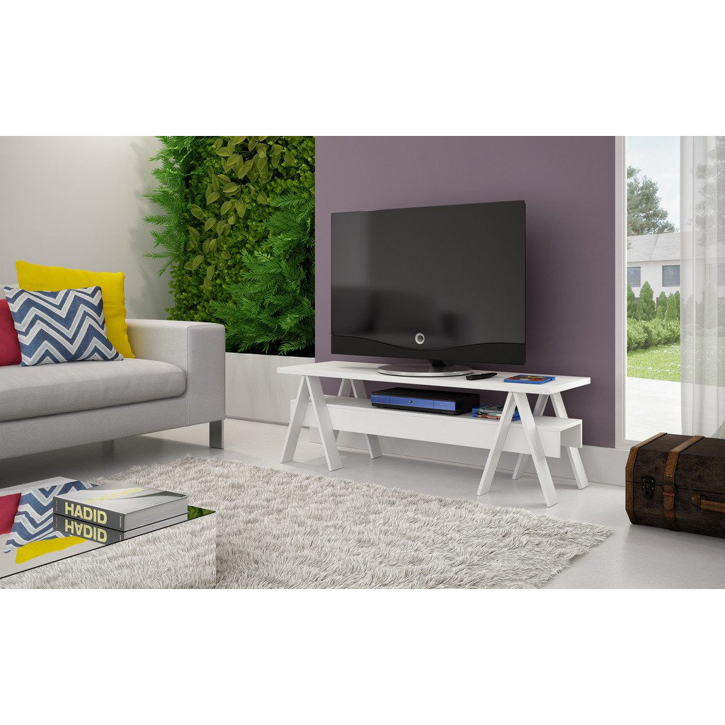 Manhattan Comfort  Messina 53.15"  TV Stand with 1 Lower Shelf in White
