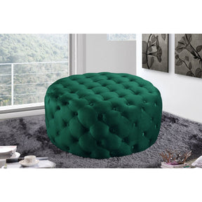 Meridian Furniture Addison Green Velvet Ottoman/Bench-Minimal & Modern