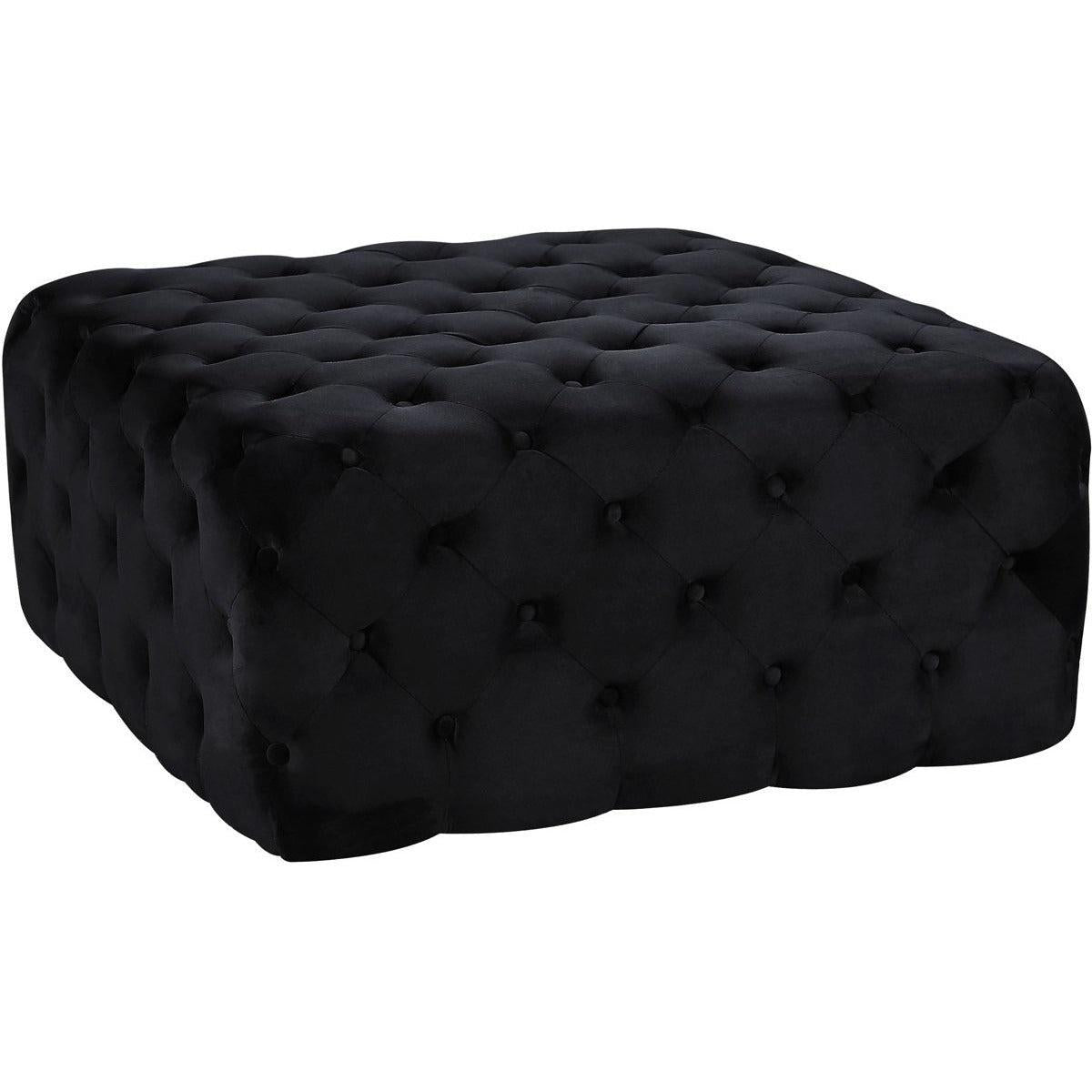 Meridian Furniture Ariel Black Velvet Ottoman/BenchMeridian Furniture - Ottoman/Bench - Minimal And Modern - 1