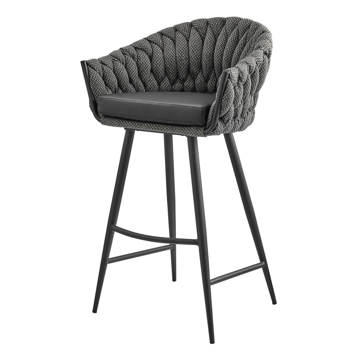 Fabian Fabric/ PU Bar Stool w/ Arms by New Pacific Direct - 1240017
