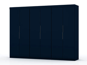 Manhattan Comfort Mulberry 2.0 Modern 3 Sectional Wardrobe Closet with 6 Drawers - Set of 3 in Tatiana Midnight BlueManhattan Comfort-Armoires and Wardrobes - - 1