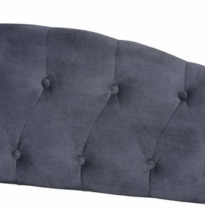 Baxton Studio Benjamin Modern And Contemporary Grey Velvet Fabric Upholstered And Dark Brown Finished Wood Full Size Daybed - Benjamin-Grey Velvet-Daybed-Full