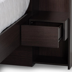 Baxton Studio Dexton Modern And Contemporary Dark Brown Finished Wood Queen Size Platform Storage Bed - SEBED13031026-Modi Wenge-Queen