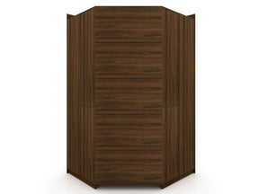 Manhattan Comfort Mulberry 2.0 Semi Open 2 Sectional Modern Wardrobe Corner Closet with 2 Drawers - Set of 2 in Brown