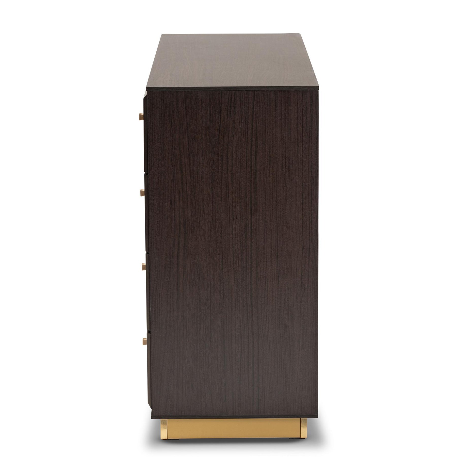 Baxton Studio Cormac Modern And Contemporary Espresso Brown Finished Wood And Gold Metal 8-Drawer Dresser - LV28COD28232-Modi Wenge-8DW-Dresser