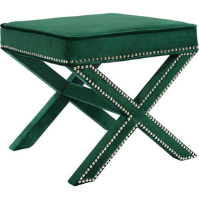Meridian Furniture Nixon Green Velvet Ottoman/BenchMeridian Furniture - Ottoman/Bench - Minimal And Modern - 1