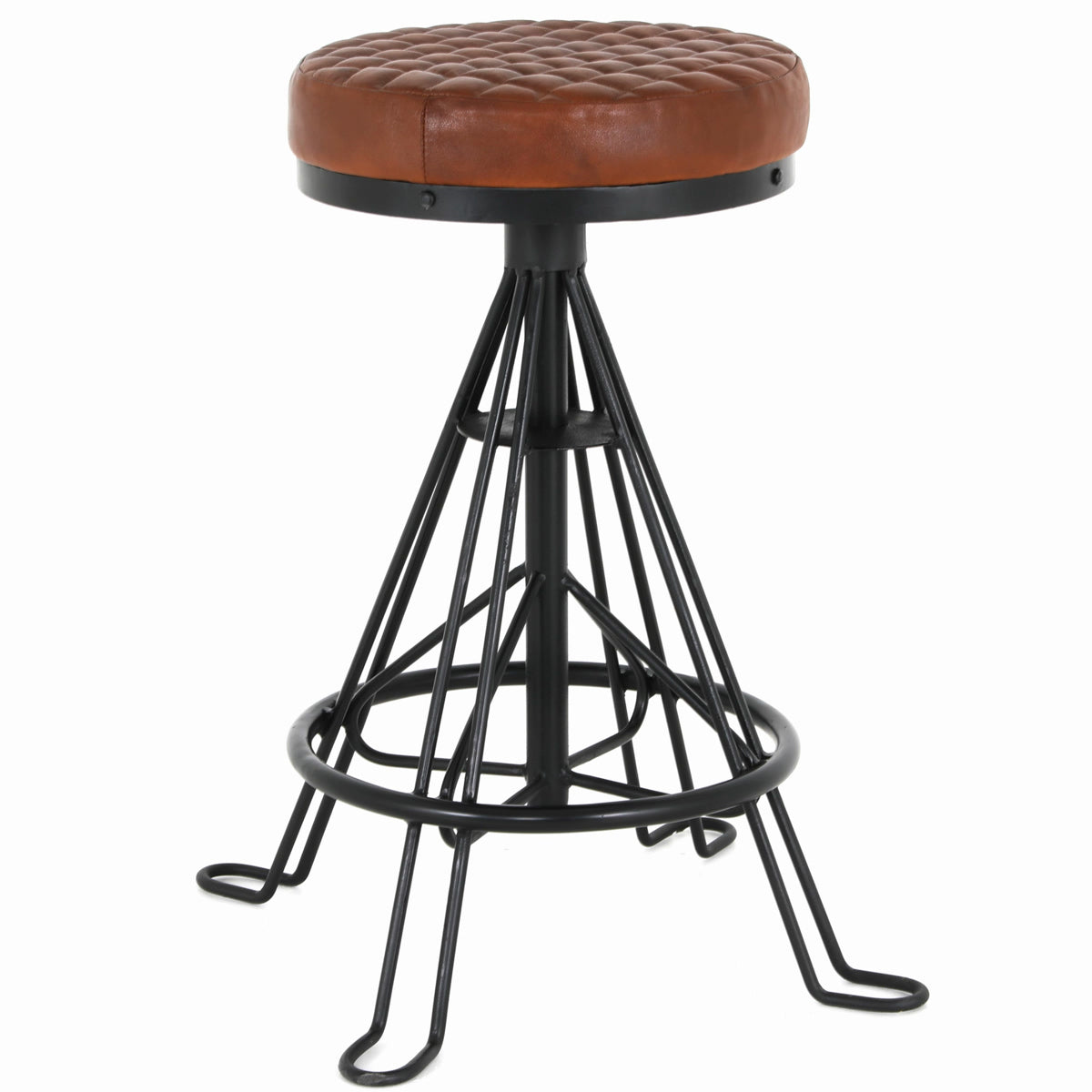 Niel Leather Backless Counter Stool by New Pacific Direct - 1290008