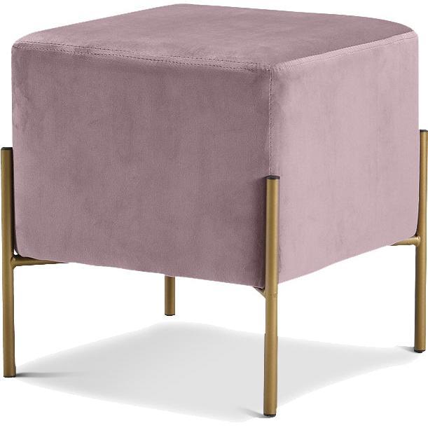 Meridian Furniture Isla Pink Velvet Ottoman/StoolMeridian Furniture - Ottoman/Stool - Minimal And Modern - 1