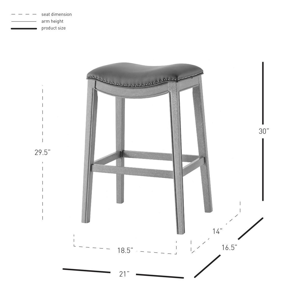 Grover PU Leather Bar Stool by New Pacific Direct - 1330003-385