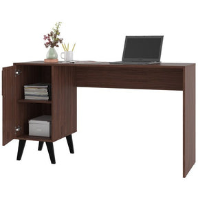 Manhattan Comfort  Hogan 2- Shelf Mid Century Office Desk  in Dark Brown