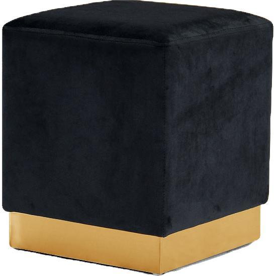 Meridian Furniture Jax Black Velvet Ottoman/StoolMeridian Furniture - Ottoman/Stool - Minimal And Modern - 1