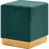 Meridian Furniture Jax Green Velvet Ottoman/StoolMeridian Furniture - Ottoman/Stool - Minimal And Modern - 1