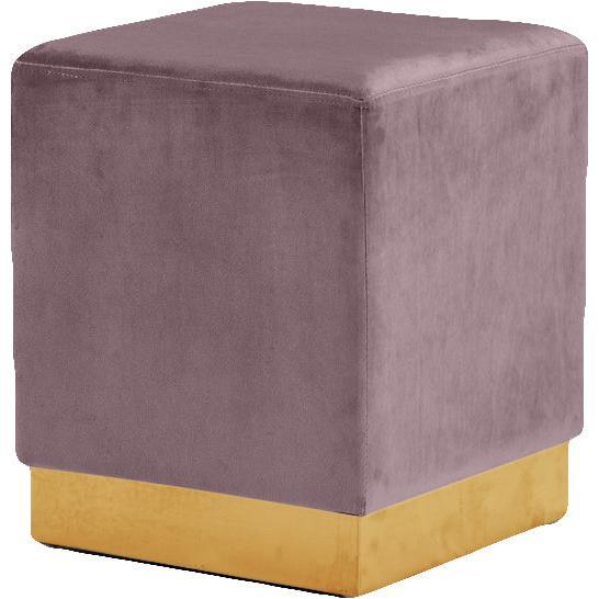 Meridian Furniture Jax Pink Velvet Ottoman/StoolMeridian Furniture - Ottoman/Stool - Minimal And Modern - 1