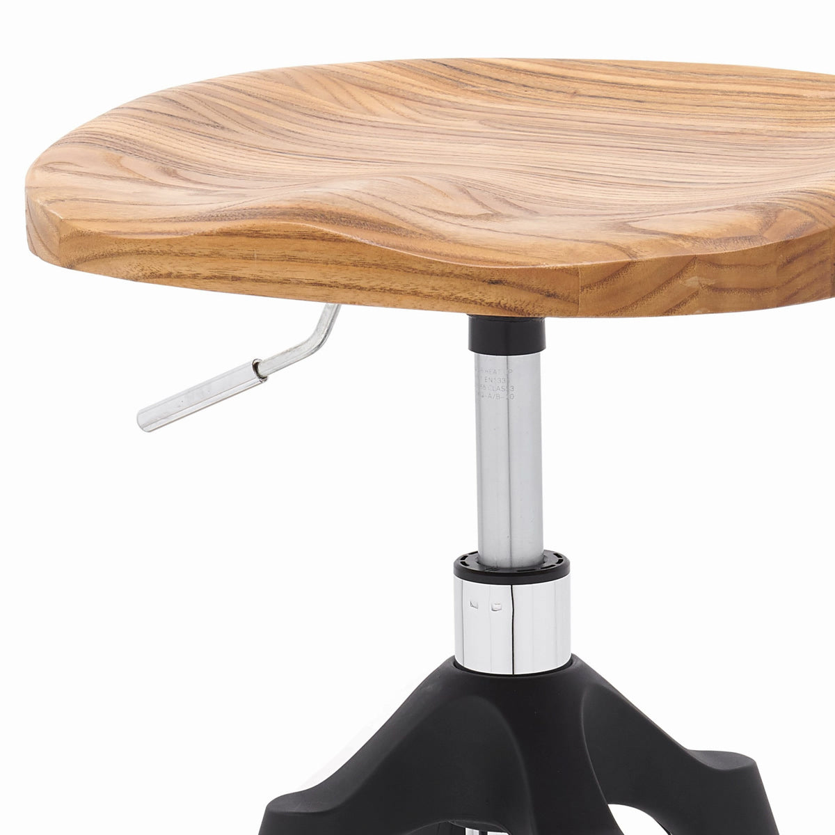 Elton Wood Top Metal Swivel Backless Stool - Set of 2 by New Pacific Direct - 1350003-CH