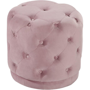 Meridian Furniture Harper Pink Velvet Ottoman/StoolMeridian Furniture - Ottoman/Stool - Minimal And Modern - 1