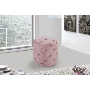 Meridian Furniture Harper Pink Velvet Ottoman/Stool-Minimal & Modern