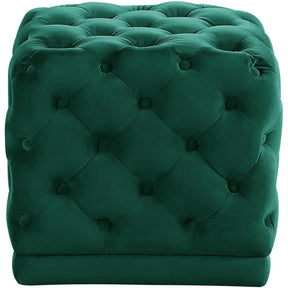 Meridian Furniture Stella Green Velvet Ottoman/StoolMeridian Furniture - Ottoman/Stool - Minimal And Modern - 1