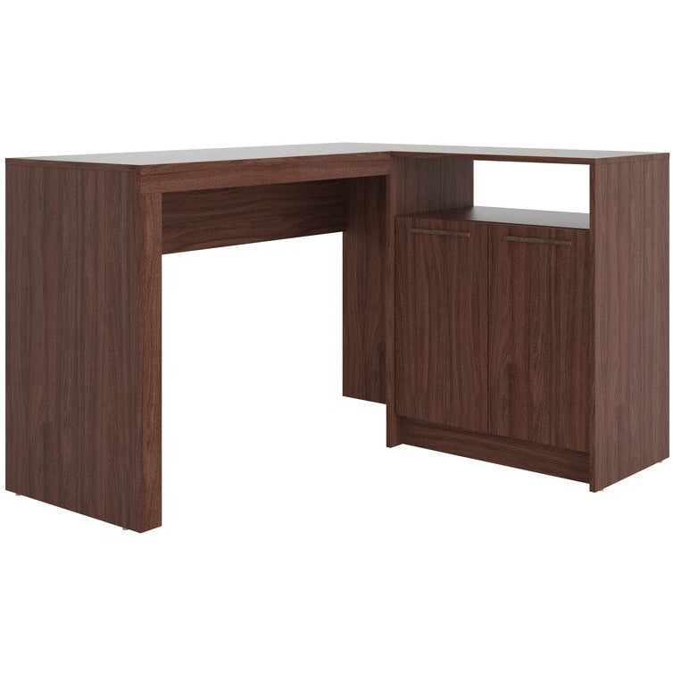Manhattan Comfort  Kalmar L -Shaped Office Desk with Inclusive in Dark Brown Manhattan Comfort-Office - - 1