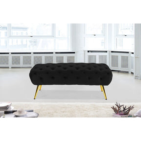 Meridian Furniture Amara Black Velvet Bench-Minimal & Modern