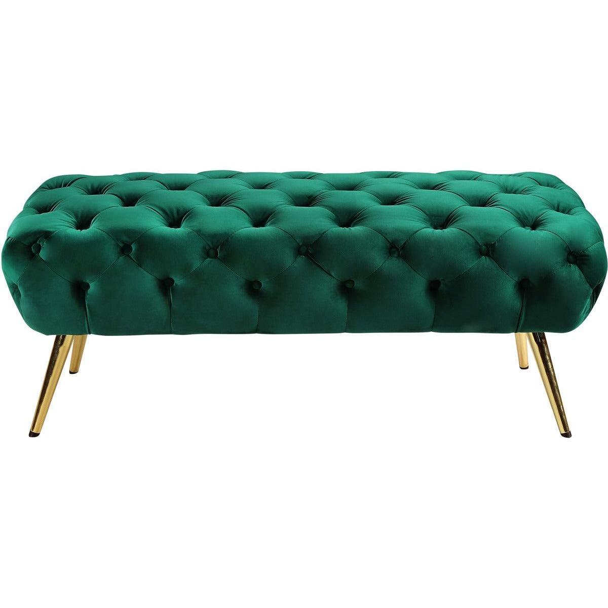 Meridian Furniture Amara Green Velvet BenchMeridian Furniture - Bench - Minimal And Modern - 1