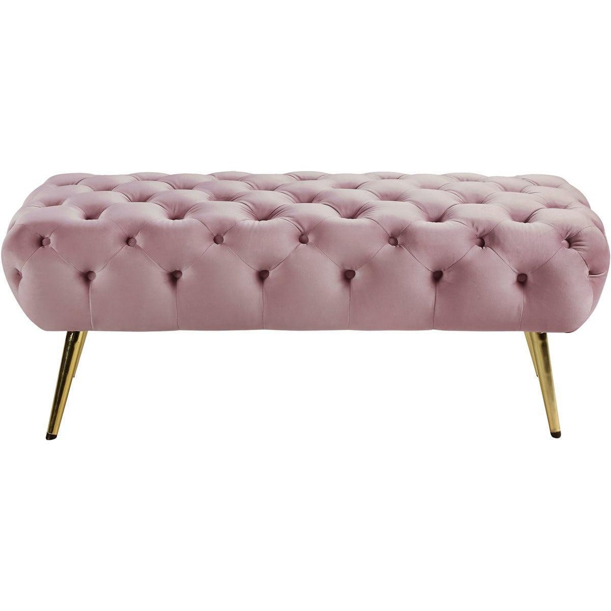 Meridian Furniture Amara Pink Velvet BenchMeridian Furniture - Bench - Minimal And Modern - 1