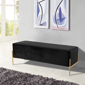 Meridian Furniture Isla Black Velvet Bench