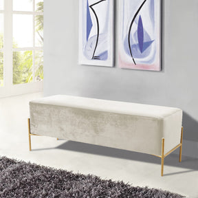 Meridian Furniture Isla Cream Velvet Bench