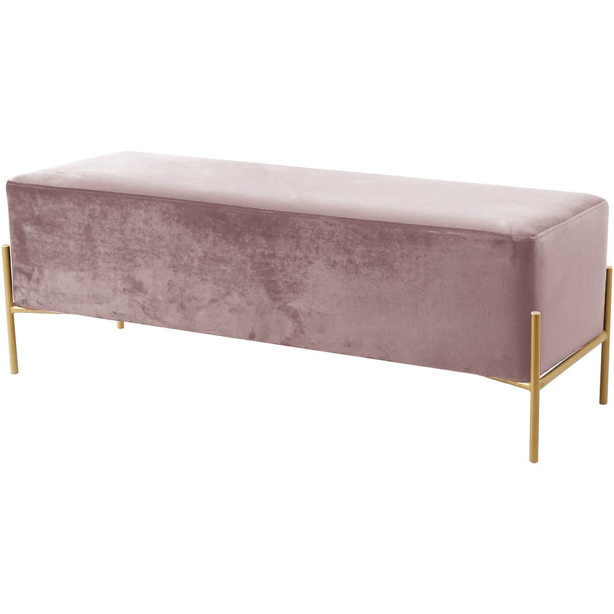 Meridian Furniture Isla Pink Velvet BenchMeridian Furniture - Bench - Minimal And Modern - 1