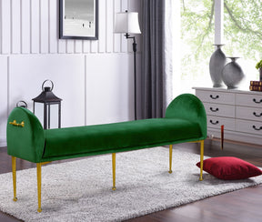 Meridian Furniture Owen Green Velvet Bench