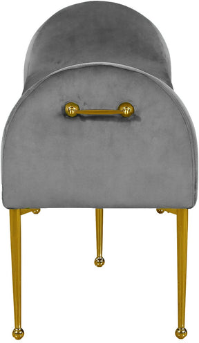 Meridian Furniture Owen Grey Velvet Bench