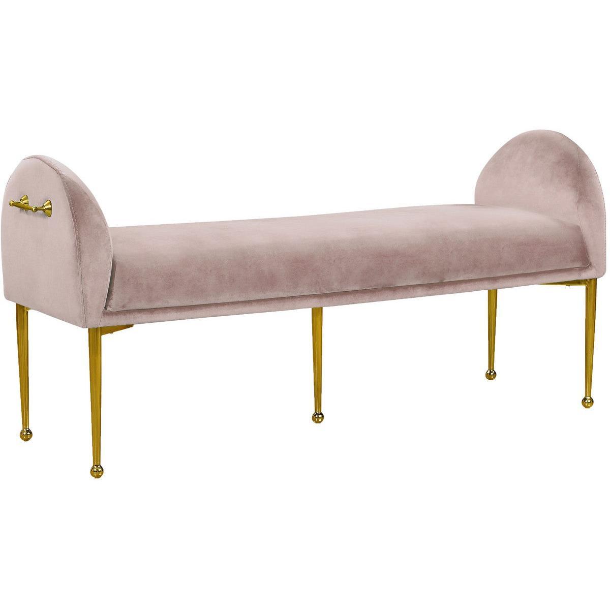 Meridian Furniture Owen Pink Velvet BenchMeridian Furniture - Bench - Minimal And Modern - 1