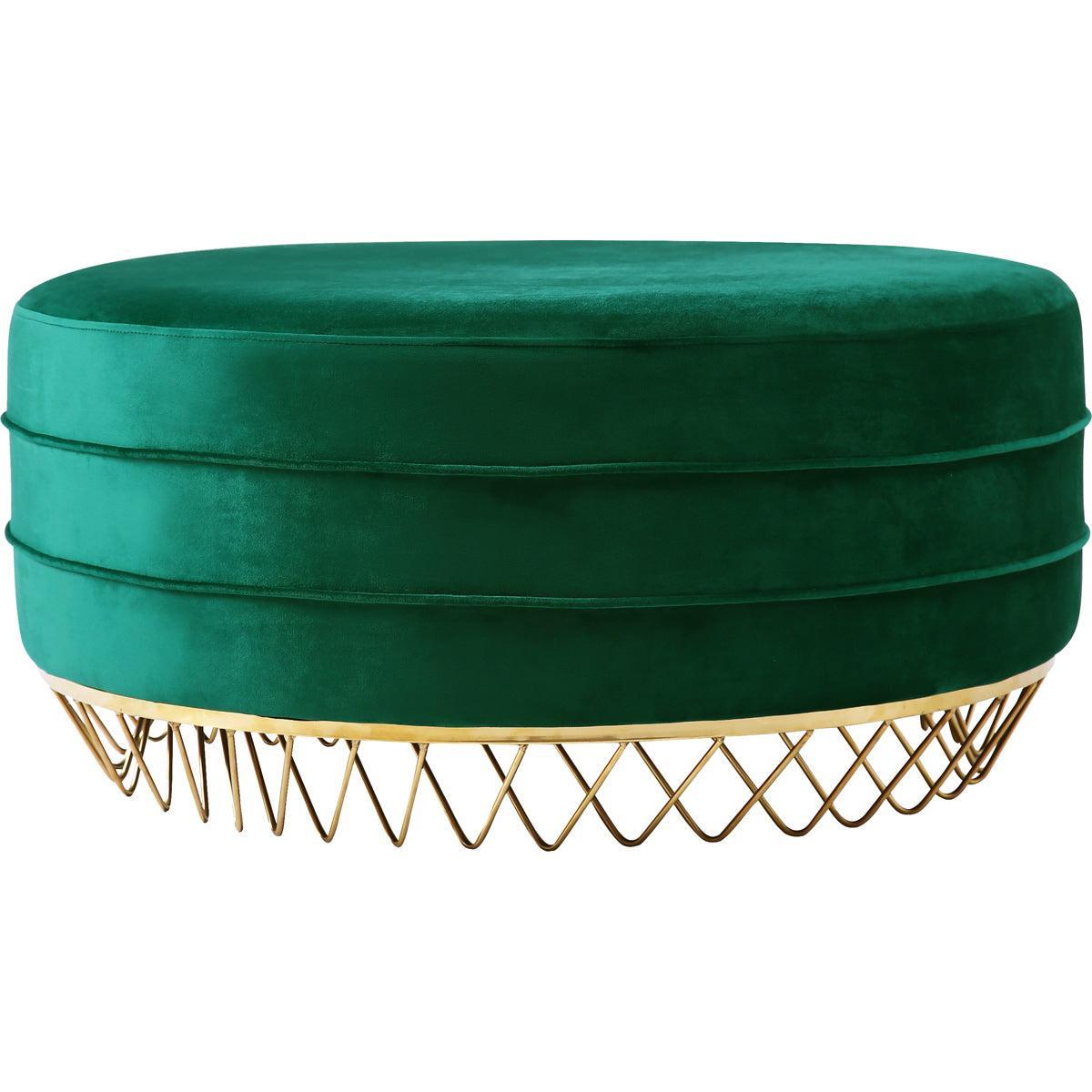 Meridian Furniture Revolve Green Velvet Ottoman/Coffee TableMeridian Furniture - Ottoman/Coffee Table - Minimal And Modern - 1